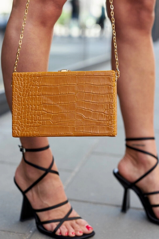 Sac "coffre" jaune sur chaîne Dratche Sac "coffre" jaune sur chaîne Dratche