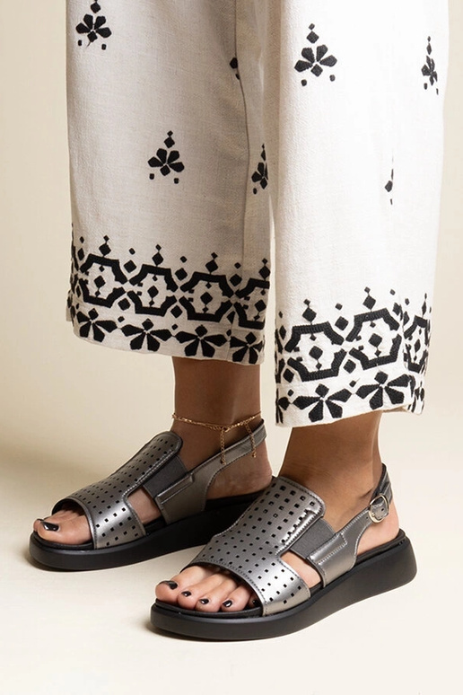 Sandales graphite à tige ajourée Imogne Sandales graphite à tige ajourée Imogne