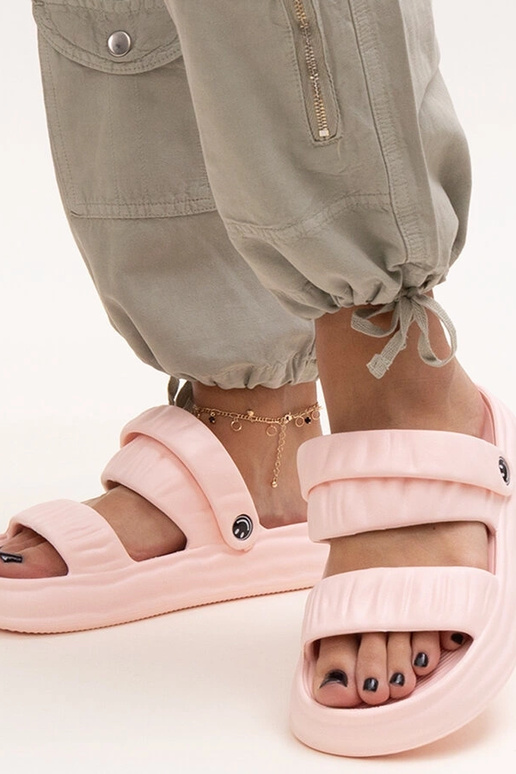 Sandales en mousse froncées roses Coreia