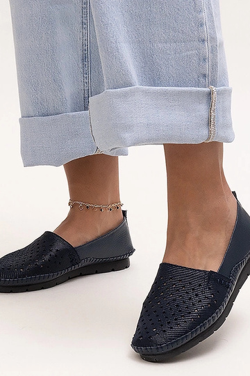 Derbies en cuir bleu marine Antonea 2