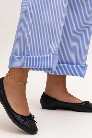 Ballerines noires avec noeud et semelle intérieure en cuir Rosaly 2