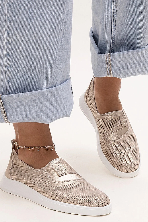 Baskets en cuir perforées dorées Ethels Baskets en cuir perforées dorées Ethels