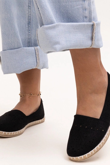 Espadrilles ajourées noires Augusta