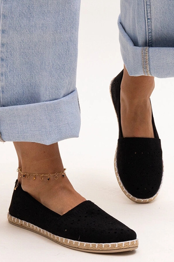 Espadrilles ajourées noires Augusta 2