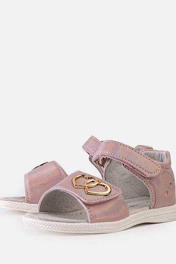 Sandales roses pour enfants avec semelle intérieure en cuir Minka