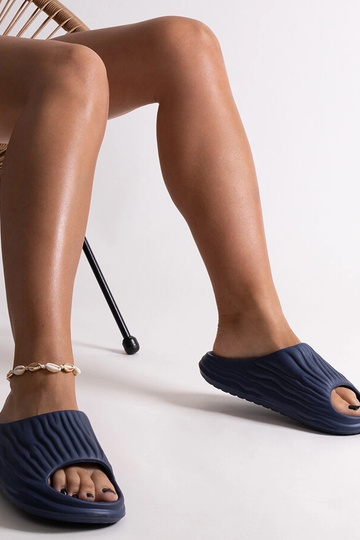 Mules froncées Miniya bleu marine 2