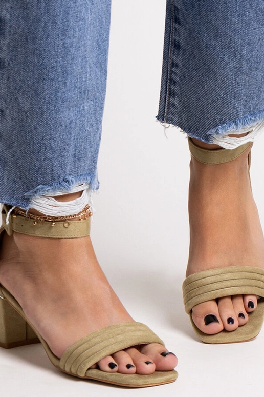 Sandales à talons bas Johara vertes Sandales à talons bas Johara vertes