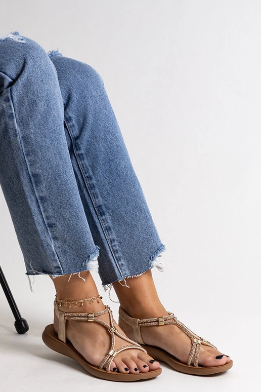 Sandales dorées Leilana ornées de...