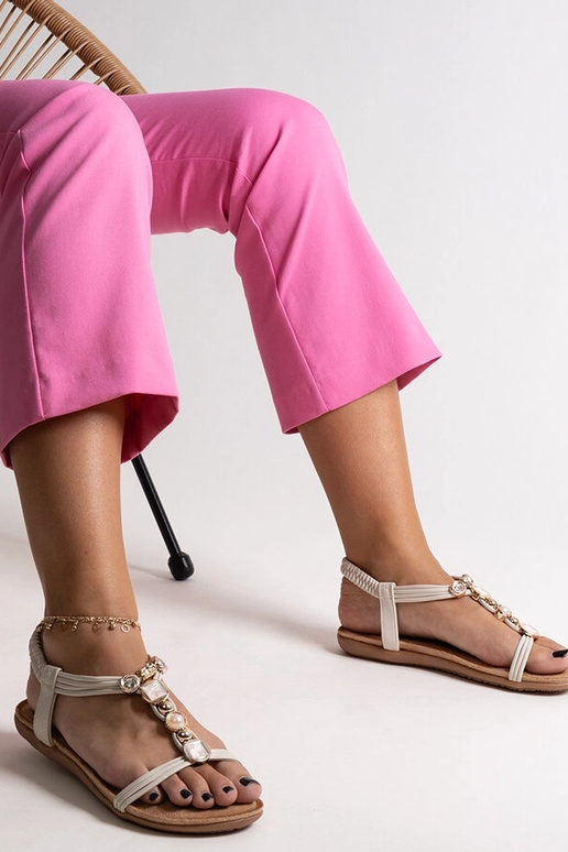 Sandales beiges avec pierres Degnia