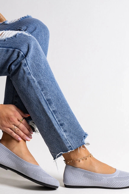 Ballerines en tissu gris Yafia