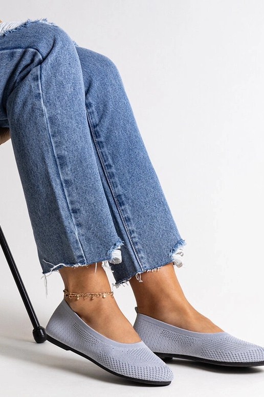 Ballerines en tissu gris Yafia