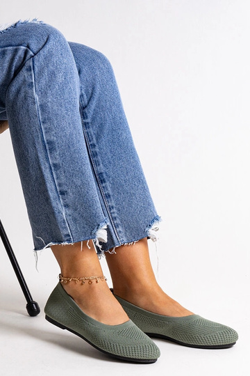 Ballerines en tissu Yafia vert 2