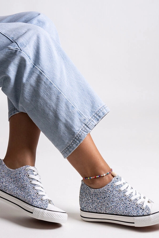 Baskets montantes brillantes bleues... Baskets montantes brillantes bleues...