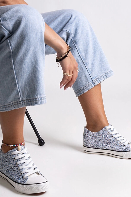 Baskets montantes brillantes bleues... Baskets montantes brillantes bleues...