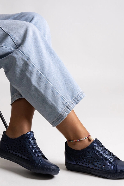 Baskets Safune ajourées bleu marine