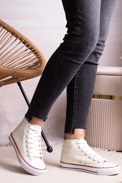 Baskets montantes blanches en mesh...