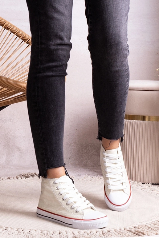 Baskets montantes blanches en mesh...