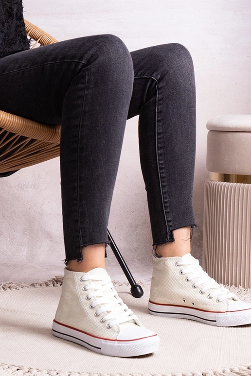 Baskets montantes blanches en mesh...