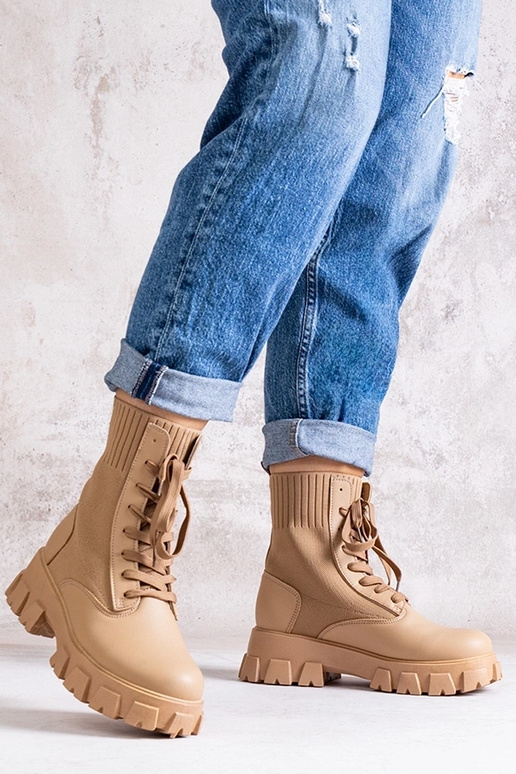 Bottines beiges à tige élastique Zogba