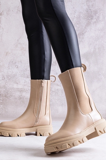 Bottes hautes beiges en... 2