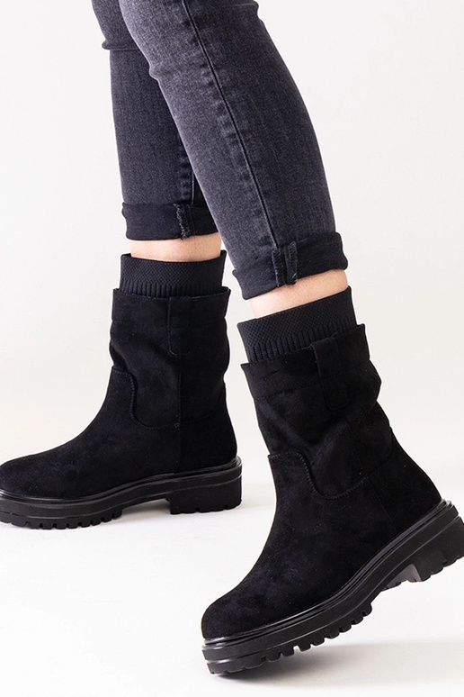 Bottines à enfiler noires avec...