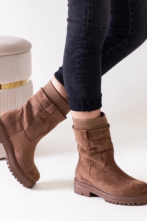 Bottines à enfiler marron Ralia