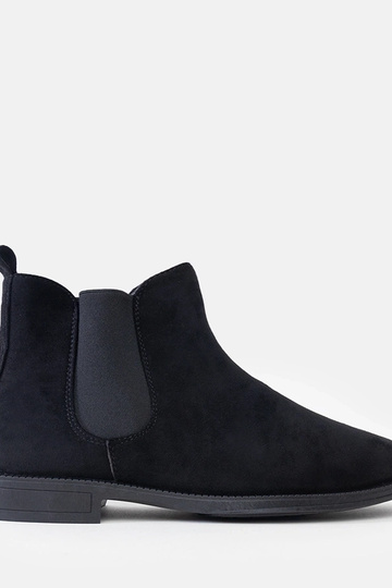 Bottes Chelsea noires pour hommes avec insert élastique en daim synthétique Fernand 2