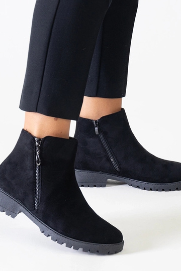 Bottes noires avec inserts métalliques en daim synthétique Branda
