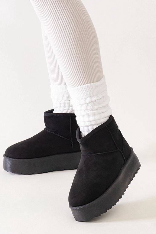 Bottines noires casual neige sur...