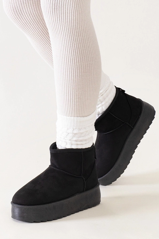 Bottines noires casual neige sur...