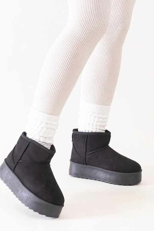 Bottines noires casual neige sur...