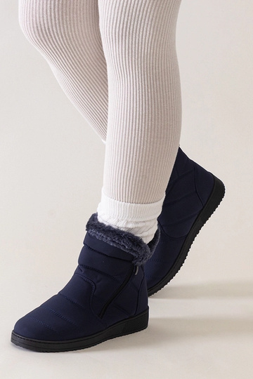 Bottes de neige bleu marine décorées de fourrure Khit 2