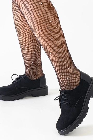 Chaussures décontractées noires à lacets en daim synthétique Kalila 2