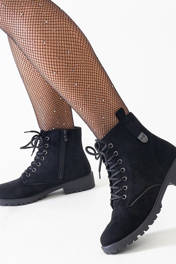 Bottes de travail noires en daim synthétique sur plateforme Madana 2