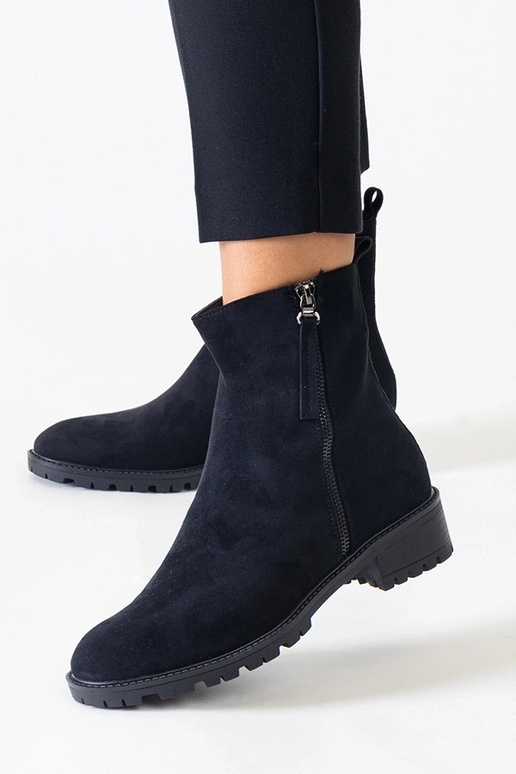 Bottines à plateforme haute noires en...