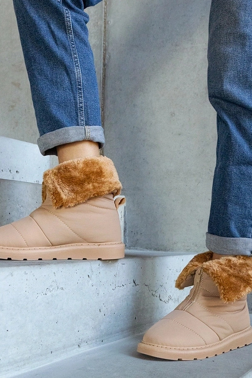 Bottes de neige isolantes beiges à...