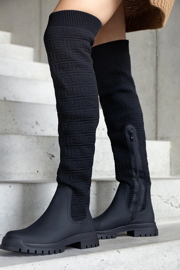 Bottes en tissu noir avec... 2