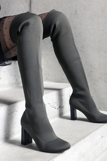 Bottines vertes à enfiler avec tige élastique Flamme