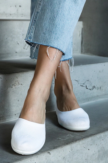 Ballerines en tissu blanc... 2