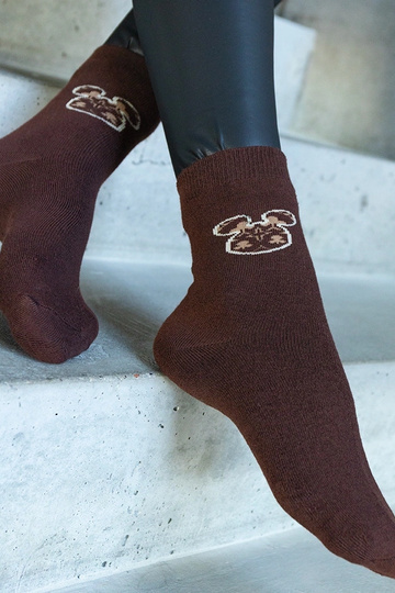 Chaussettes chaudes marron...