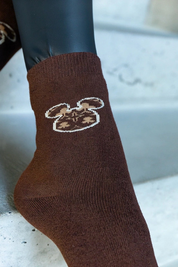Chaussettes chaudes marron Sella 2