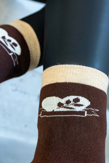 Chaussettes chaudes marron Sella 2