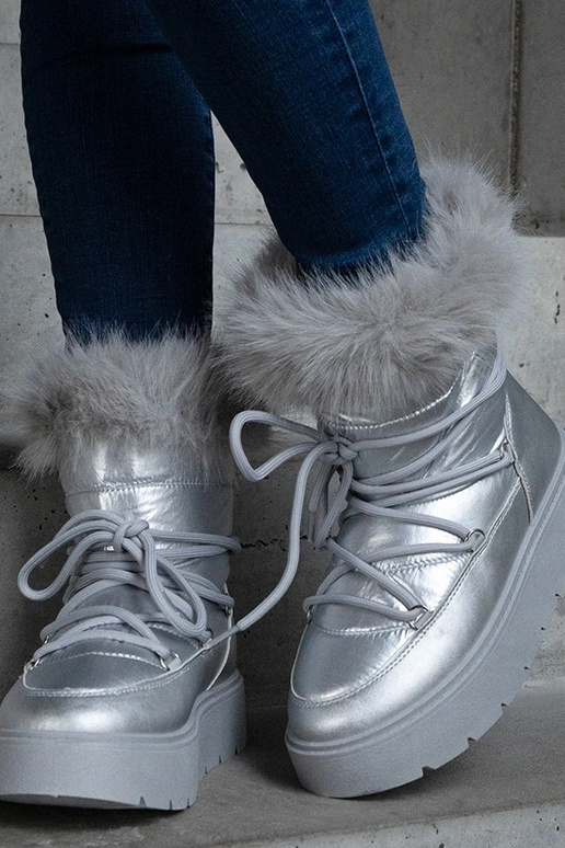 Bottes de neige isolées argentées...