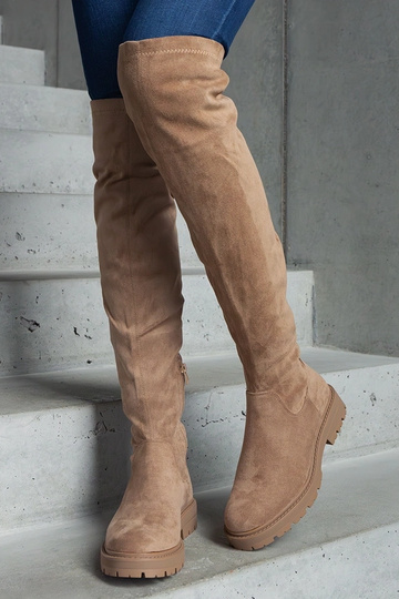 Bottes longues marron à...