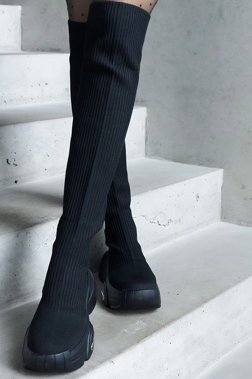 Bottes noires enfilables avec tige...