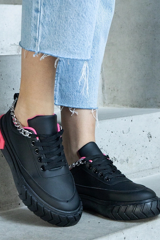 Baskets noires avec chaîne Thilda