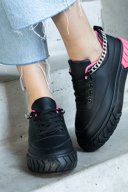 Baskets noires avec chaîne Thilda
