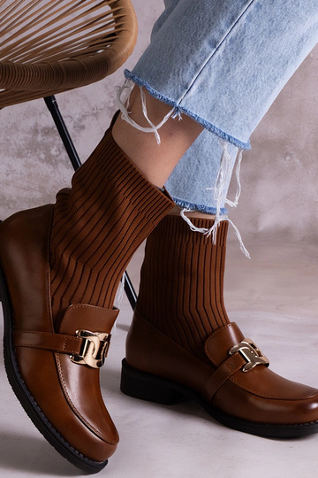 Bottines à tige en tissu...