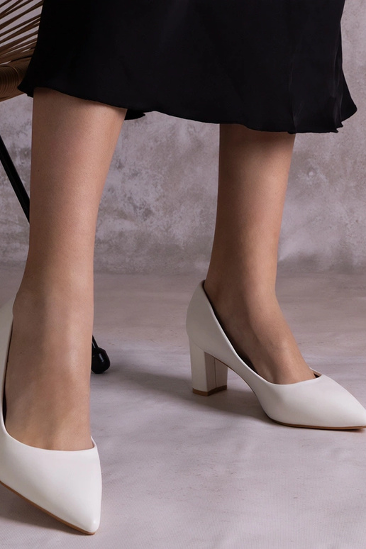Escarpins blancs Tunia à talon bloc