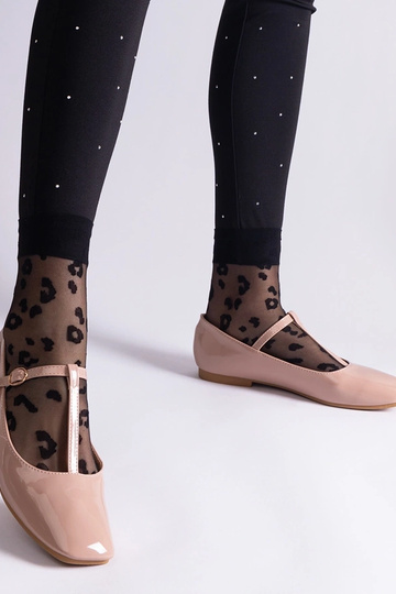 Ballerines en cuir verni beige avec bride Marseille